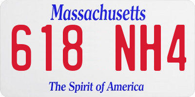 MA license plate 618NH4