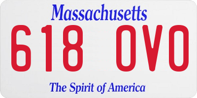MA license plate 618OV0