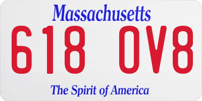MA license plate 618OV8