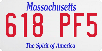 MA license plate 618PF5