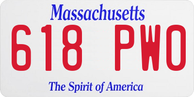 MA license plate 618PW0