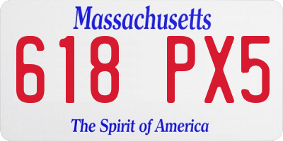 MA license plate 618PX5