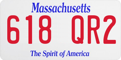MA license plate 618QR2