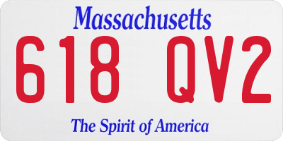 MA license plate 618QV2