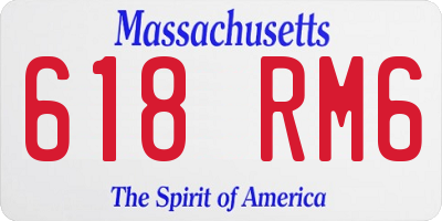 MA license plate 618RM6