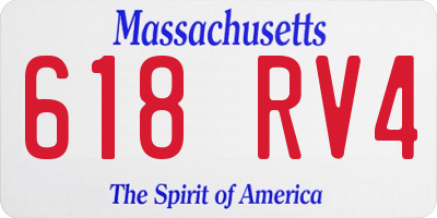 MA license plate 618RV4