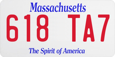 MA license plate 618TA7