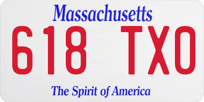 MA license plate 618TX0