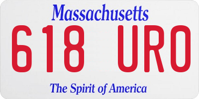MA license plate 618UR0