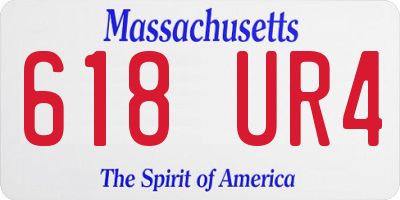 MA license plate 618UR4