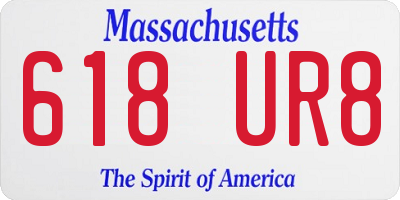 MA license plate 618UR8