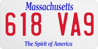 MA license plate 618VA9