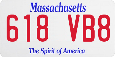 MA license plate 618VB8