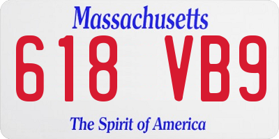 MA license plate 618VB9