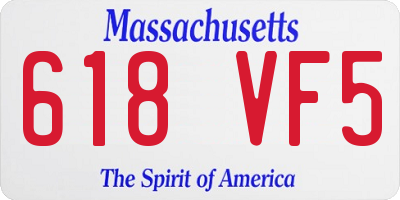 MA license plate 618VF5