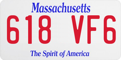 MA license plate 618VF6