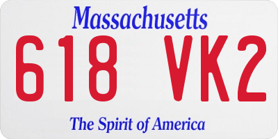 MA license plate 618VK2