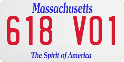 MA license plate 618VO1