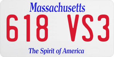 MA license plate 618VS3