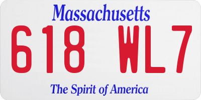 MA license plate 618WL7