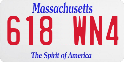 MA license plate 618WN4