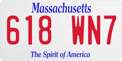 MA license plate 618WN7