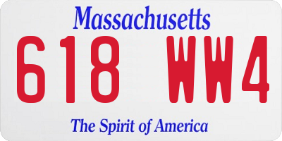 MA license plate 618WW4