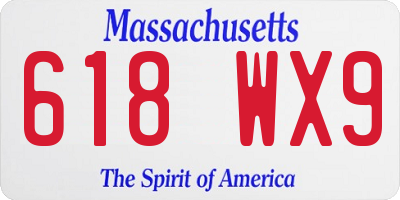 MA license plate 618WX9