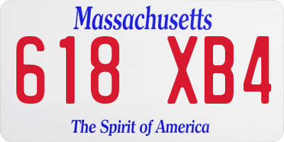 MA license plate 618XB4