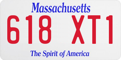 MA license plate 618XT1