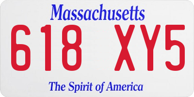 MA license plate 618XY5