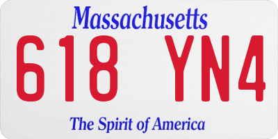 MA license plate 618YN4