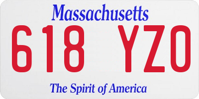 MA license plate 618YZ0