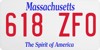 MA license plate 618ZF0