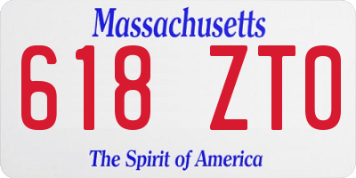 MA license plate 618ZT0