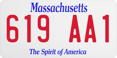 MA license plate 619AA1