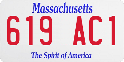 MA license plate 619AC1