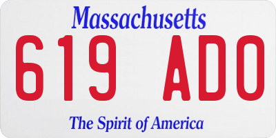 MA license plate 619AD0