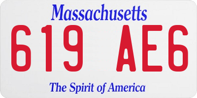 MA license plate 619AE6