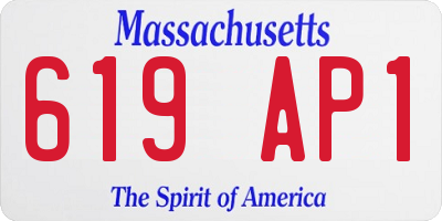 MA license plate 619AP1