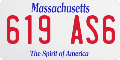 MA license plate 619AS6