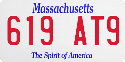 MA license plate 619AT9