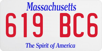 MA license plate 619BC6