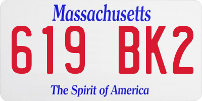 MA license plate 619BK2