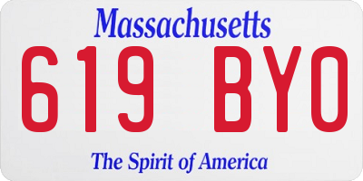 MA license plate 619BY0