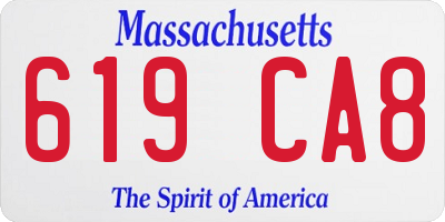 MA license plate 619CA8