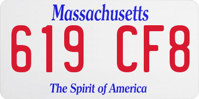 MA license plate 619CF8