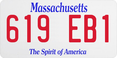 MA license plate 619EB1