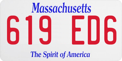 MA license plate 619ED6