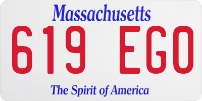 MA license plate 619EG0